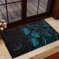 Hawaiian Mango Tribal Tattoo Rubber Doormat Teal Pacific Traditional Pattern LT9 - Polynesian Pride