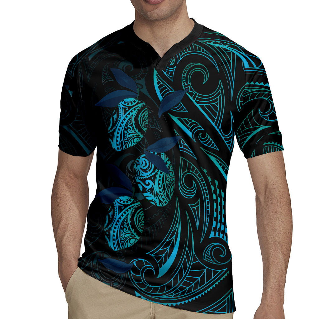 Hawaiian Mango Tribal Tattoo Rugby Jersey Teal Pacific Traditional Pattern LT9 - Polynesian Pride