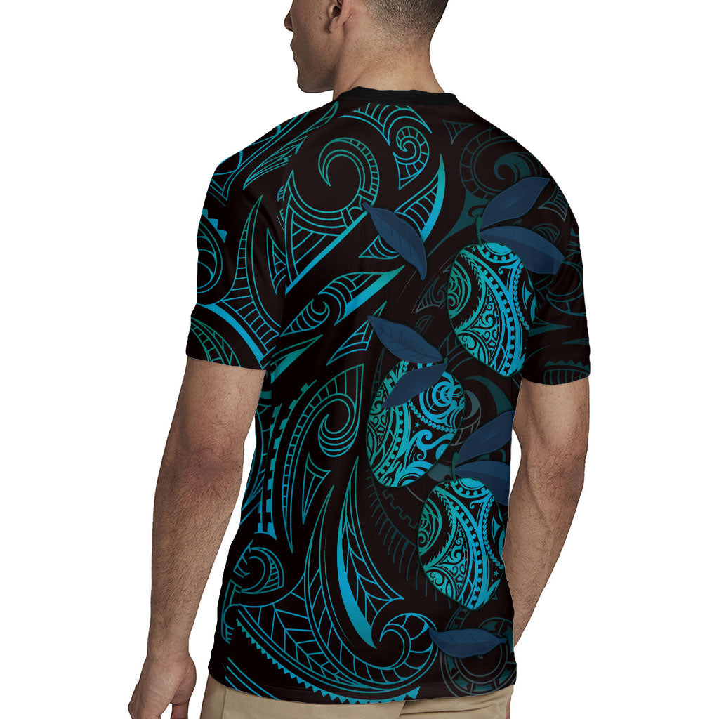 Hawaiian Mango Tribal Tattoo Rugby Jersey Teal Pacific Traditional Pattern LT9 - Polynesian Pride