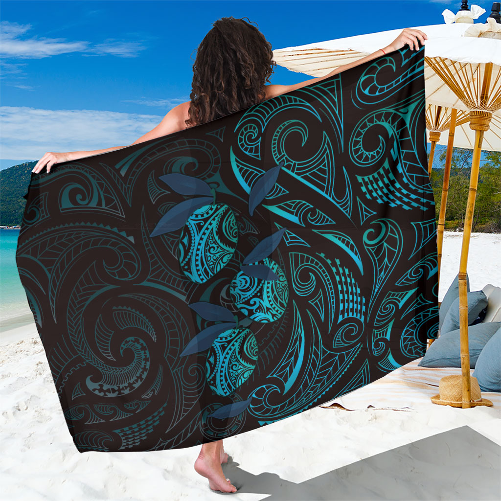 Hawaiian Mango Tribal Tattoo Sarong Teal Pacific Traditional Pattern LT9 One Size 44 x 66 inches Teal - Polynesian Pride