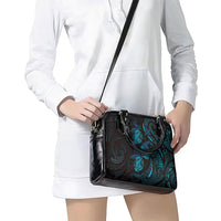 Hawaiian Mango Tribal Tattoo Shoulder Handbag Teal Pacific Traditional Pattern LT9 - Polynesian Pride