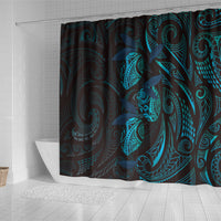 Hawaiian Mango Tribal Tattoo Shower Curtain Teal Pacific Traditional Pattern LT9 - Polynesian Pride