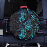 Hawaiian Mango Tribal Tattoo Spare Tire Cover Teal Pacific Traditional Pattern LT9 No hole Teal - Polynesian Pride