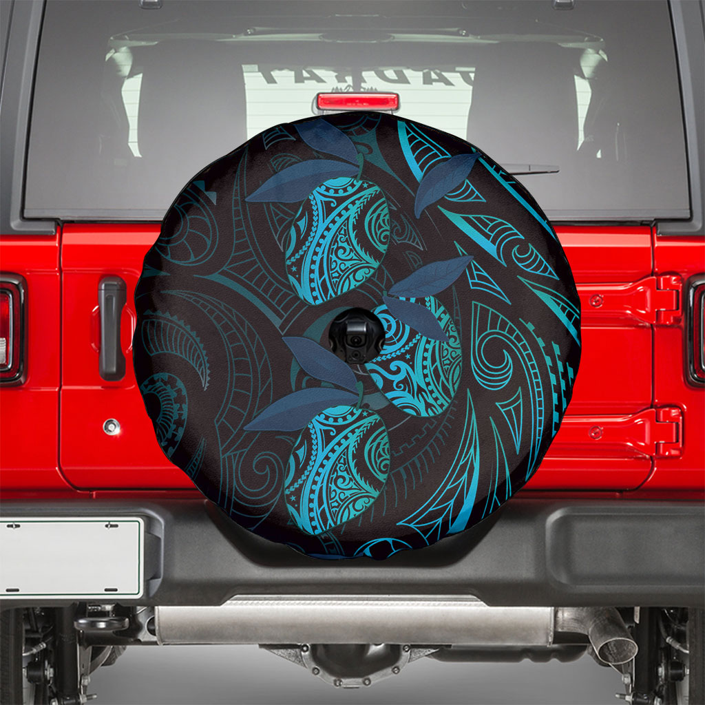 Hawaiian Mango Tribal Tattoo Spare Tire Cover Teal Pacific Traditional Pattern LT9 - Polynesian Pride