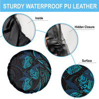 Hawaiian Mango Tribal Tattoo Spare Tire Cover Teal Pacific Traditional Pattern LT9 - Polynesian Pride