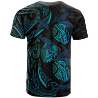 Hawaiian Mango Tribal Tattoo T Shirt Teal Pacific Traditional Pattern LT9 - Polynesian Pride