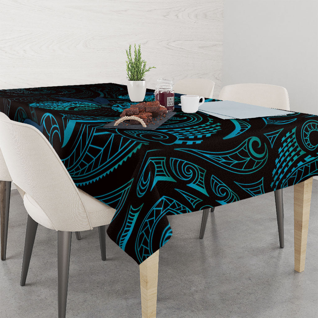 Hawaiian Mango Tribal Tattoo Tablecloth Teal Pacific Traditional Pattern LT9 - Polynesian Pride