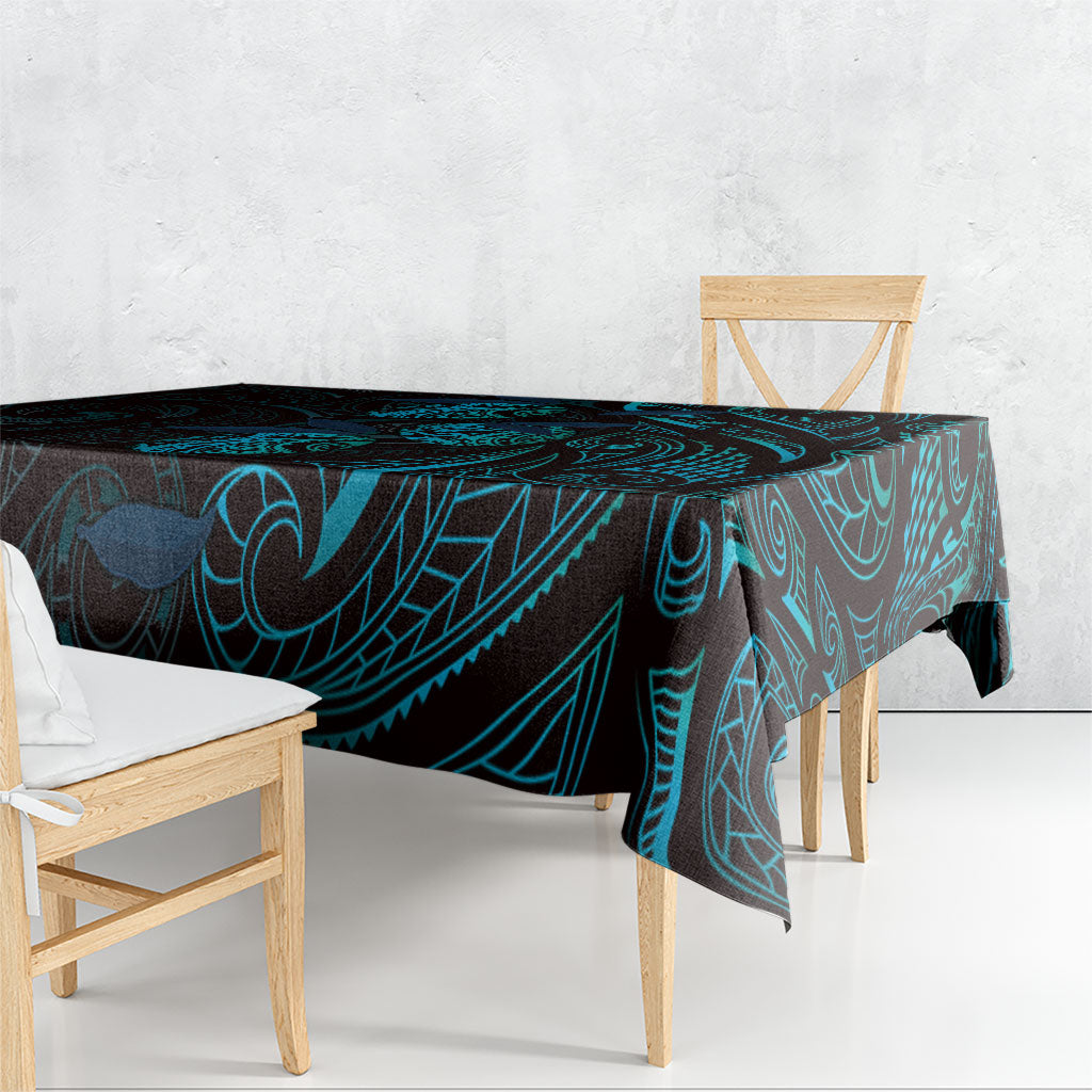 Hawaiian Mango Tribal Tattoo Tablecloth Teal Pacific Traditional Pattern LT9 - Polynesian Pride
