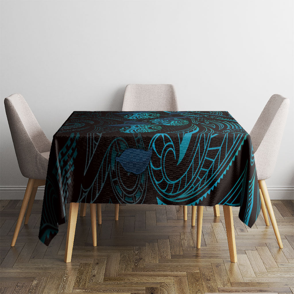 Hawaiian Mango Tribal Tattoo Tablecloth Teal Pacific Traditional Pattern LT9 - Polynesian Pride