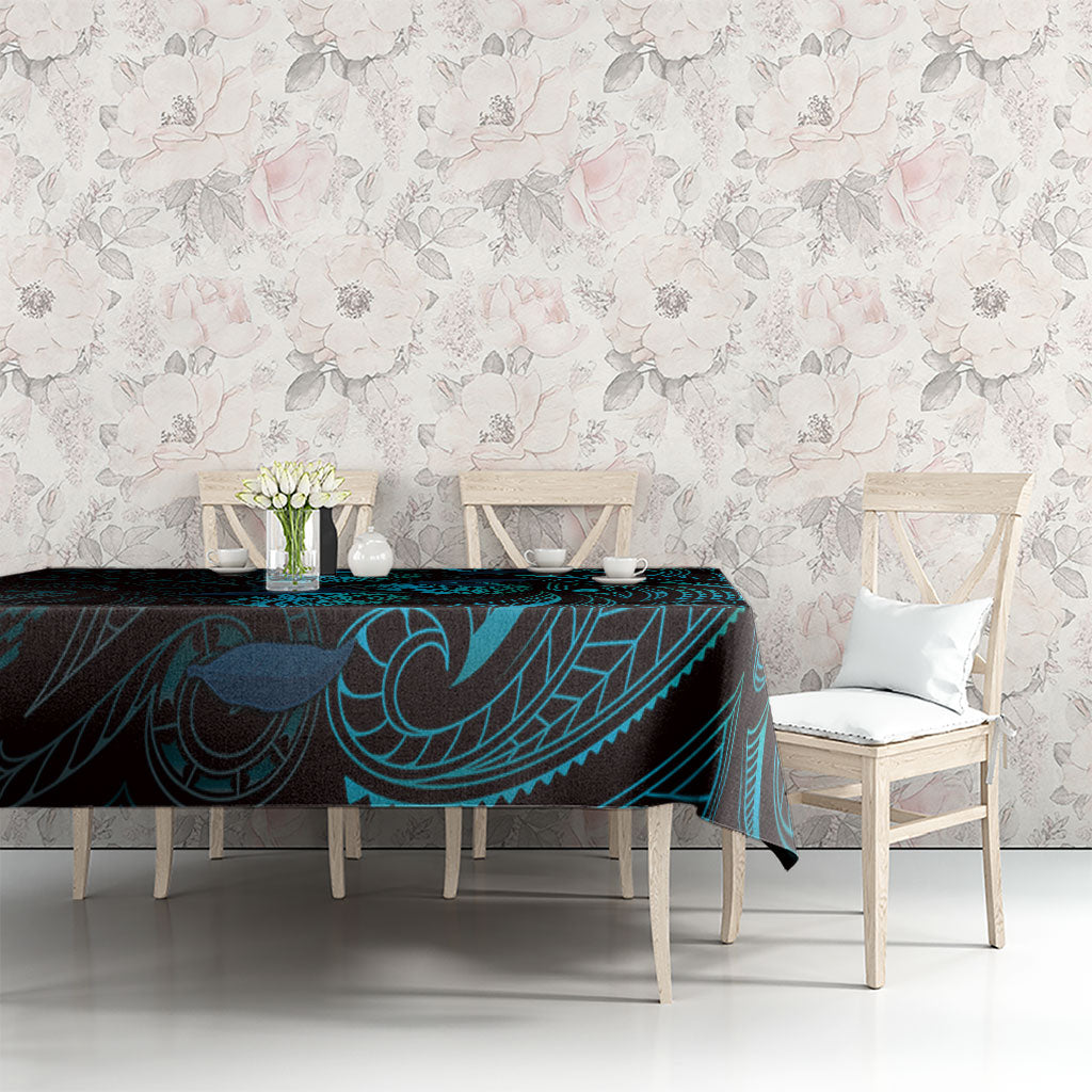 Hawaiian Mango Tribal Tattoo Tablecloth Teal Pacific Traditional Pattern LT9 - Polynesian Pride