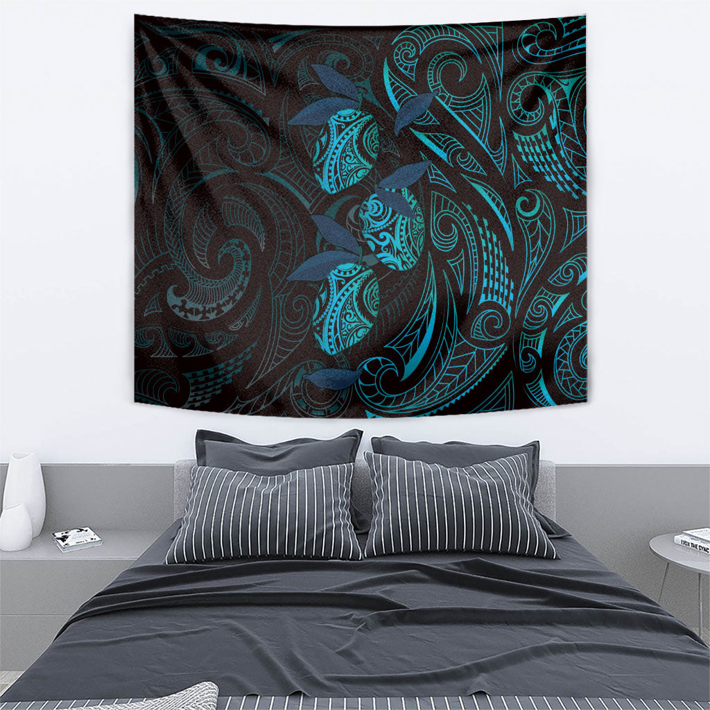 Hawaiian Mango Tribal Tattoo Tapestry Teal Pacific Traditional Pattern LT9 - Polynesian Pride