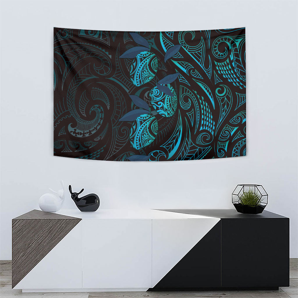 Hawaiian Mango Tribal Tattoo Tapestry Teal Pacific Traditional Pattern LT9 - Polynesian Pride