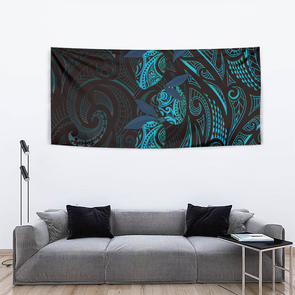 Hawaiian Mango Tribal Tattoo Tapestry Teal Pacific Traditional Pattern LT9 - Polynesian Pride