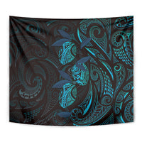 Hawaiian Mango Tribal Tattoo Tapestry Teal Pacific Traditional Pattern LT9 - Polynesian Pride