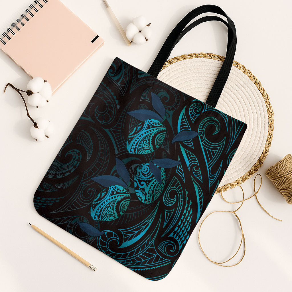 Hawaiian Mango Tribal Tattoo Tote Bag Teal Pacific Traditional Pattern LT9 Black Strap One Size Teal - Polynesian Pride
