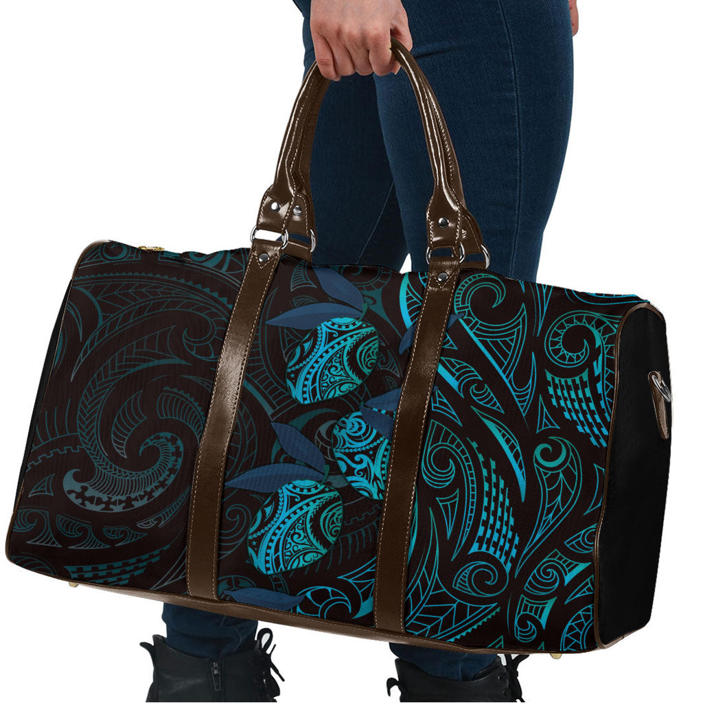 Hawaiian Mango Tribal Tattoo Travel Bag Teal Pacific Traditional Pattern LT9 - Polynesian Pride