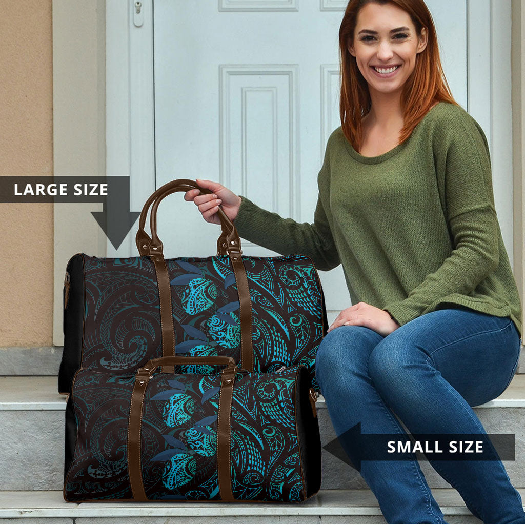 Hawaiian Mango Tribal Tattoo Travel Bag Teal Pacific Traditional Pattern LT9 - Polynesian Pride