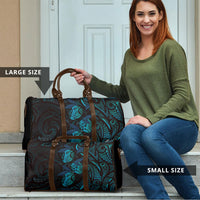 Hawaiian Mango Tribal Tattoo Travel Bag Teal Pacific Traditional Pattern LT9 - Polynesian Pride