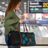 Hawaiian Mango Tribal Tattoo Travel Bag Teal Pacific Traditional Pattern LT9 - Polynesian Pride