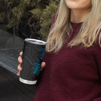 Hawaiian Mango Tribal Tattoo Tumbler Cup Teal Pacific Traditional Pattern LT9 - Polynesian Pride