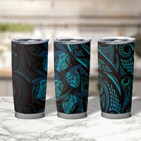 Hawaiian Mango Tribal Tattoo Tumbler Cup Teal Pacific Traditional Pattern LT9 - Polynesian Pride