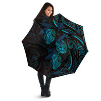 Hawaiian Mango Tribal Tattoo Umbrella Teal Pacific Traditional Pattern LT9 - Polynesian Pride