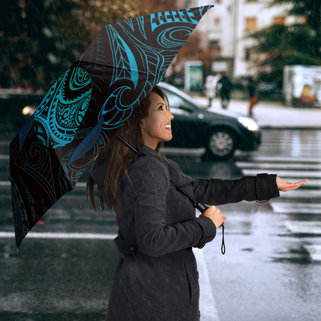 Hawaiian Mango Tribal Tattoo Umbrella Teal Pacific Traditional Pattern LT9 - Polynesian Pride