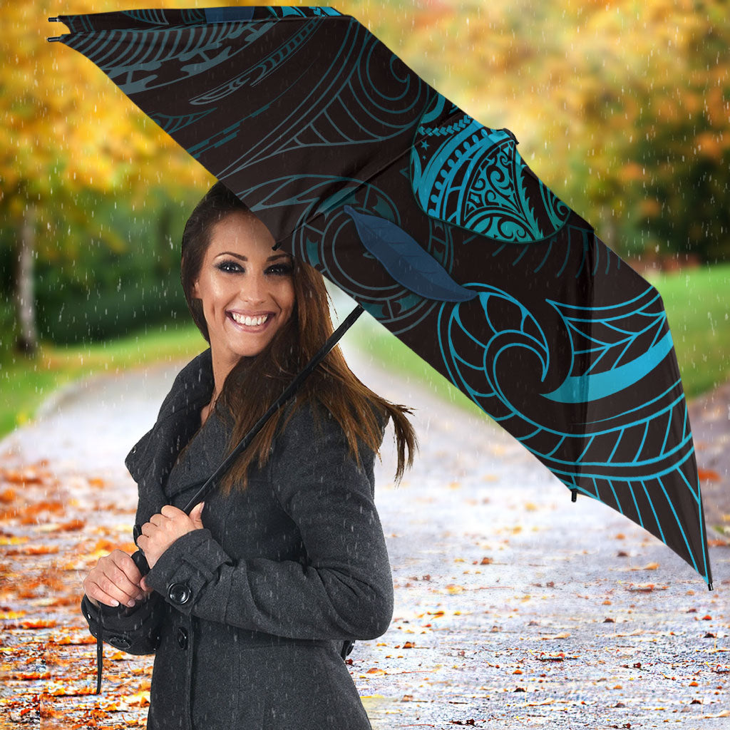 Hawaiian Mango Tribal Tattoo Umbrella Teal Pacific Traditional Pattern LT9 - Polynesian Pride
