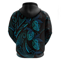 Hawaiian Mango Tribal Tattoo Zip Hoodie Teal Pacific Traditional Pattern LT9 - Polynesian Pride