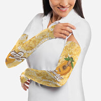 Hawaiian Mango Ukulele Arm Sleeves Retro Yellow Hibiscus Pikake Lei LT9 - Polynesian Pride