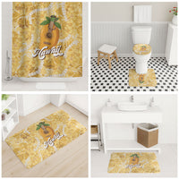Hawaiian Mango Ukulele Bathroom Set Retro Yellow Hibiscus Pikake Lei LT9 - Polynesian Pride
