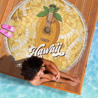 Hawaiian Mango Ukulele Beach Blanket Retro Yellow Hibiscus Pikake Lei LT9 - Polynesian Pride