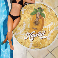 Hawaiian Mango Ukulele Beach Blanket Retro Yellow Hibiscus Pikake Lei LT9 - Polynesian Pride