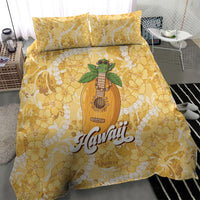 Hawaiian Mango Ukulele Bedding Set Retro Yellow Hibiscus Pikake Lei LT9 - Polynesian Pride
