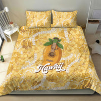 Hawaiian Mango Ukulele Bedding Set Retro Yellow Hibiscus Pikake Lei LT9 - Polynesian Pride