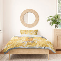 Hawaiian Mango Ukulele Bedding Set Retro Yellow Hibiscus Pikake Lei LT9 - Polynesian Pride