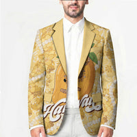 Hawaiian Mango Ukulele Blazer Retro Yellow Hibiscus Pikake Lei LT9 - Polynesian Pride