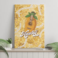 Hawaiian Mango Ukulele Canvas Wall Art Retro Yellow Hibiscus Pikake Lei LT9 - Polynesian Pride