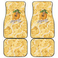 Hawaiian Mango Ukulele Car Mats Retro Yellow Hibiscus Pikake Lei LT9 - Polynesian Pride