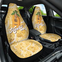 Hawaiian Mango Ukulele Car Seat Cover Retro Yellow Hibiscus Pikake Lei LT9 One Size Yellow - Polynesian Pride