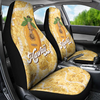 Hawaiian Mango Ukulele Car Seat Cover Retro Yellow Hibiscus Pikake Lei LT9 - Polynesian Pride