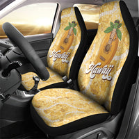Hawaiian Mango Ukulele Car Seat Cover Retro Yellow Hibiscus Pikake Lei LT9 - Polynesian Pride