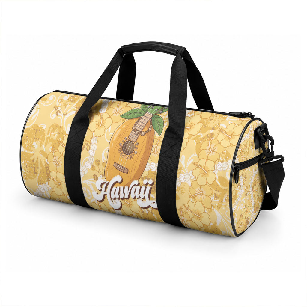 Hawaiian Mango Ukulele Duffle Bag Retro Yellow Hibiscus Pikake Lei LT9 - Polynesian Pride