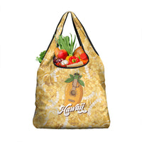 Hawaiian Mango Ukulele Grocery Bag Retro Yellow Hibiscus Pikake Lei LT9 1-pack One Size Yellow - Polynesian Pride