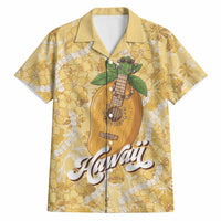 Hawaiian Mango Ukulele Hawaiian Shirt Retro Yellow Hibiscus Pikake Lei LT9 Yellow - Polynesian Pride