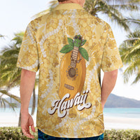 Hawaiian Mango Ukulele Hawaiian Shirt Retro Yellow Hibiscus Pikake Lei LT9 - Polynesian Pride