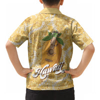 Hawaiian Mango Ukulele Hawaiian Shirt Retro Yellow Hibiscus Pikake Lei LT9 - Polynesian Pride