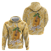 Hawaiian Mango Ukulele Hoodie Retro Yellow Hibiscus Pikake Lei LT9 - Polynesian Pride