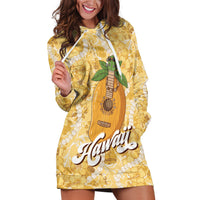 Hawaiian Mango Ukulele Hoodie Dress Retro Yellow Hibiscus Pikake Lei LT9 Yellow - Polynesian Pride