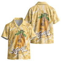 Hawaiian Mango Ukulele Kid Hawaiian Shirt Retro Yellow Hibiscus Pikake Lei LT9 - Polynesian Pride